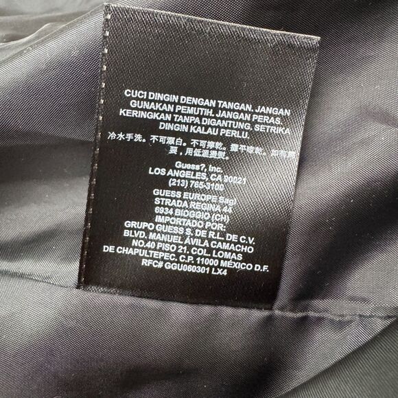 Guess Suit Blazer Jacket Mens Small Black Pinstriped Cotton Blend Single Vented - Picture 5 of 11